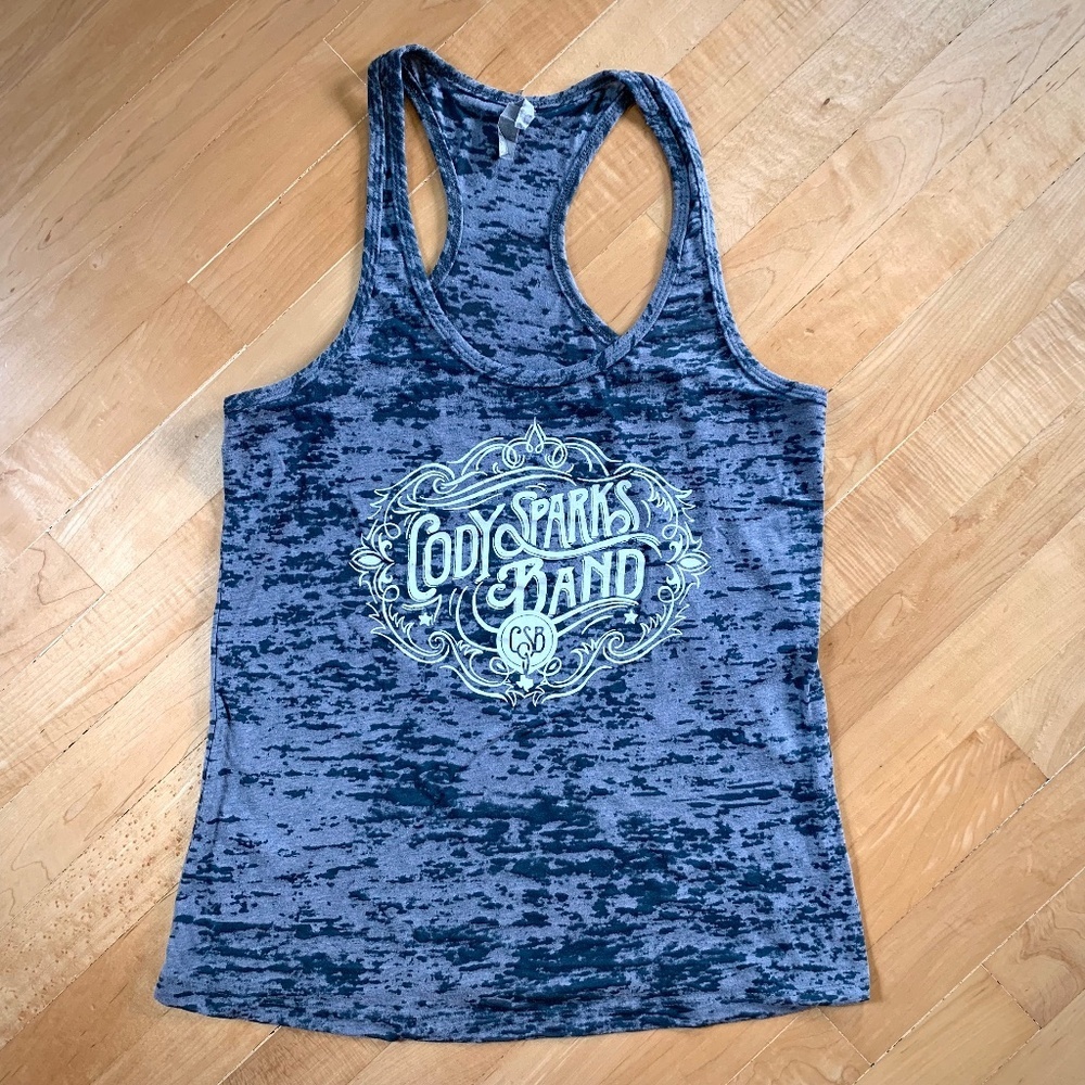 Cody Sparks Band Gray Burnout Racerback Tank -  Small Country Western